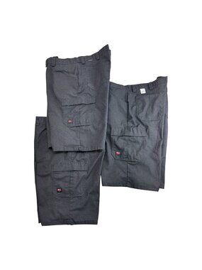 Lot Of (3) Red Kap Shorts Mens 46 x 13 Charcoal Cargo Flat Front Canvas Work